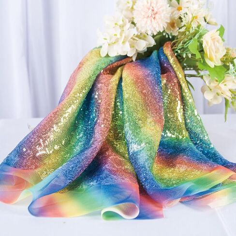 قماش الترتر الأحمر من The Yard Flip Sequin Fabric للفستان قماش لامع لخياطة الترتر الشبكي من The Yard Sewing Fabric للملابس in Kuwait