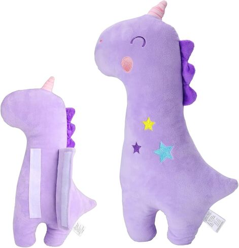 Barelove Seat Belt Cover Pillow for Kids, Car Seatbelt Cushion Shoulder Neck Support Protector Pad, Soft Stuffed Travel Vehicle Safety Belts Strap Pillow for Child Headrest, Christmas Gifts (Dinosaur) in Kuwait
