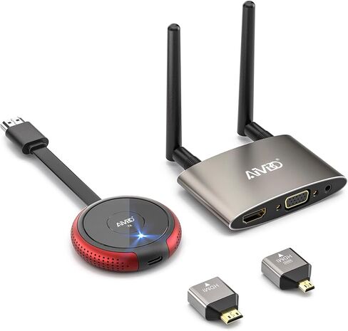 Timbootech HDMI Wireless Transmitter and Receiver 4K ، شاشات مزدوجة HDMI & VGA Live Casting 5G فيديو/صوت للكمبيوتر المحمول ، صندوق الكابل ، الكاميرا ، Blu-ray ، الهاتف ، NetFix لمراقبة ، Projector ، HDTV 165ft/50m in Kuwait