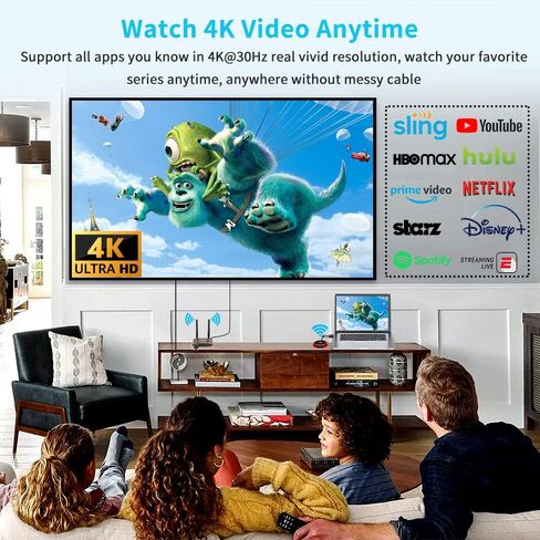 Timbootech HDMI Wireless Transmitter and Receiver 4K ، شاشات مزدوجة HDMI & VGA Live Casting 5G فيديو/صوت للكمبيوتر المحمول ، صندوق الكابل ، الكاميرا ، Blu-ray ، الهاتف ، NetFix لمراقبة ، Projector ، HDTV 165ft/50m in Kuwait