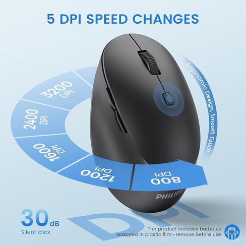 PHILIPS Bluetooth Keyboard and Mouse Combo - Bluetooth 2.4Ghz Wireless Keyboard and Mouse,Ergonomic Design with Palm Rest,3-Device Connectivity, 5 DPI Mouse, Long Battery for Office & Home -Black in Saudi Arabia