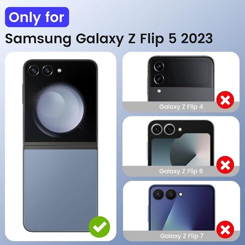 خضار لـ Galaxy Z Flip 5 Case ، Samsung Z Flip 5 Case مع حامي الشاشة وحماية المفصلات ، و 360 درجة كيكستاند حلقة ، وغطاء واقية من جسم كامل لـ Samsung Flip 5 2023 - Navy Blue in Kuwait