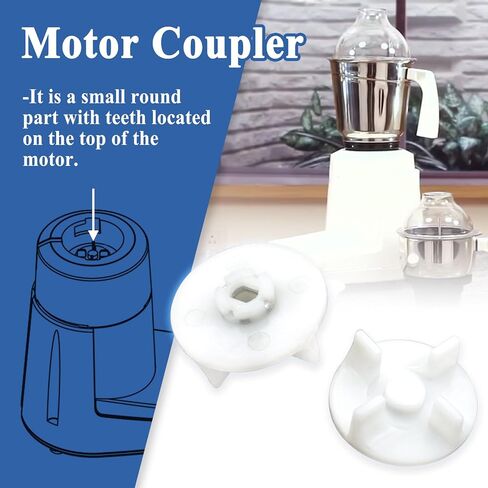4Pcs Motor Coupler for Eco Twin, Eco Plus and Blue Leaf Mixers,White, Mixer Replacement Part in Saudi Arabia