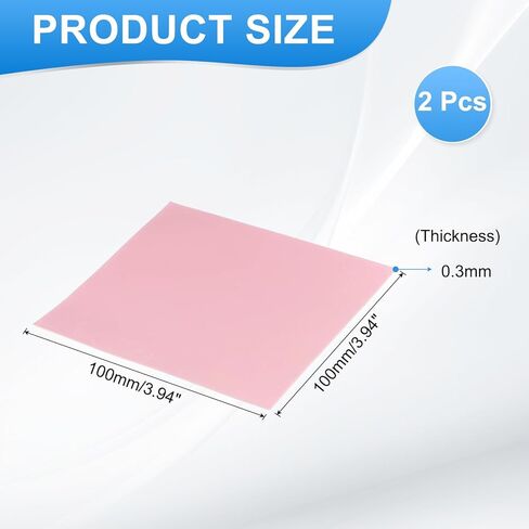 PATIKIL THERMAL PADS 100X100X0.3MM ، 2 عبوة حزمة التبريد السيليكون وسادة حرارية ل CPU GPU IC PCIE M.2 2280 SSD NVME THEADINK ، PINK in Saudi Arabia