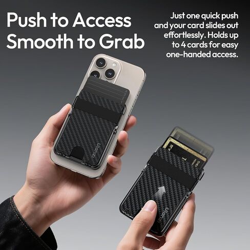 ULANZI ML25 Mag-safe Wallet with Adjustable Stand, Magnetic Card Holder with Mag-Lock Clip, Slim Magnetic Wallet Compatible with iPhone 16/15/14/13/12 Series, Hold 4 Cards No Stick No RFID Blocking in Saudi Arabia