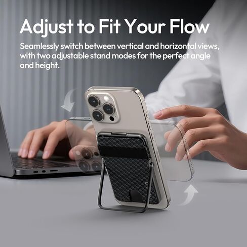 ULANZI ML25 Mag-safe Wallet with Adjustable Stand, Magnetic Card Holder with Mag-Lock Clip, Slim Magnetic Wallet Compatible with iPhone 16/15/14/13/12 Series, Hold 4 Cards No Stick No RFID Blocking in Saudi Arabia