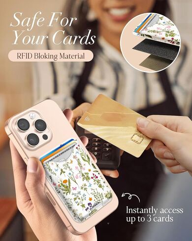 Shorogyt Compatible with Magsafe Wallet Magnetic Card Holder - Black Point Phone Wallets for Women Teen Girls Cute for iPhone 17/16/15/14/13/12 Series Slim for Apple Mag RFID Magnet Fit 3 Cards in Kuwait