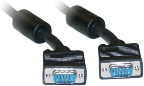 ACL 6 Feet HD15 Male to HD15 Male SVGA Cable with Ferrite Bead, Coaxial Construction, Double Shielded, Black, 1 Pack in Saudi Arabia
