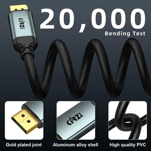 DisplayPort to VGA Cable 25ft ، 1080p@60Hz محول ، ذكر إلى ذكر لمراقبة جهاز الكمبيوتر المحمول على سطح المكتب in Kuwait