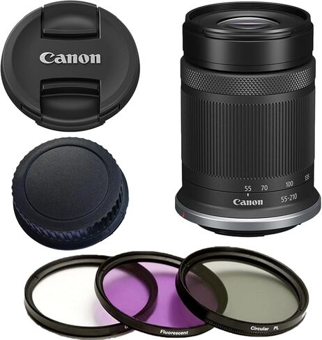 Canon RF-S 55-210mm f/5-7.1 هي عدسة STM (صندوق جديد ، أبيض) مع مجموعة مرشح 3 قطع (Ultra Violet/Cirt in Kuwait