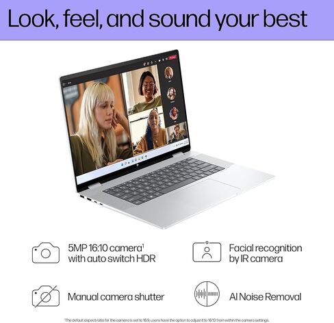HP Envy X360 16" Touch 2-in-1 Laptop, Intel Core Ultra 5-125U (12 Cores, Up to 4.3GHz), 16GB DDR5 RAM, 512GB SSD, Arc Graphics, Wi-Fi 6E, Bluetooth 5.3, USB-C, Thunderbolt 4, HDMI 2.1, Windows 11 in Saudi Arabia