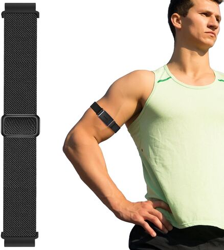 22mm Sport Stretchy Ankle/Arm Band Compatible with Amazfit Helio Strap, Quick Release Elastic Soft Nylon Bicep Band Replacement for Garmin Venu 3/Venu 2/Vivoactive 4/Forerunner 255 265 in Kuwait