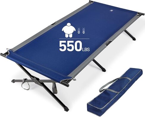 EVER ADVANCED Extra Wide Camping Cot for Adults Oversized XXL Sleeping Cots Folding Cot Bed with Carry Bag, 84.3" L x 41.9" W, Support to 550 lbs in Saudi Arabia