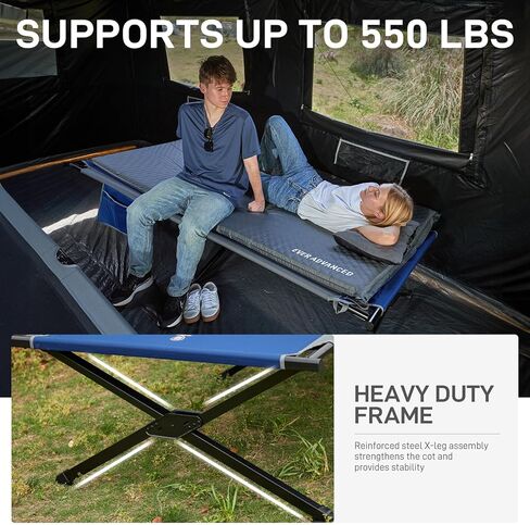 EVER ADVANCED Extra Wide Camping Cot for Adults Oversized XXL Sleeping Cots Folding Cot Bed with Carry Bag, 84.3" L x 41.9" W, Support to 550 lbs in Saudi Arabia