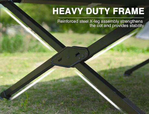 EVER ADVANCED Extra Wide Camping Cot for Adults Oversized XXL Sleeping Cots Folding Cot Bed with Carry Bag, 84.3" L x 41.9" W, Support to 550 lbs in Saudi Arabia