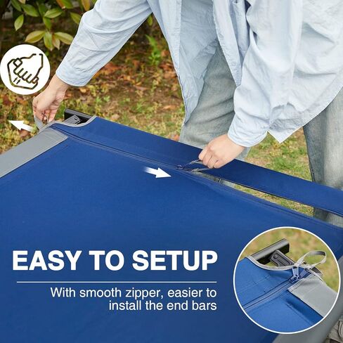 EVER ADVANCED Extra Wide Camping Cot for Adults Oversized XXL Sleeping Cots Folding Cot Bed with Carry Bag, 84.3" L x 41.9" W, Support to 550 lbs in Saudi Arabia