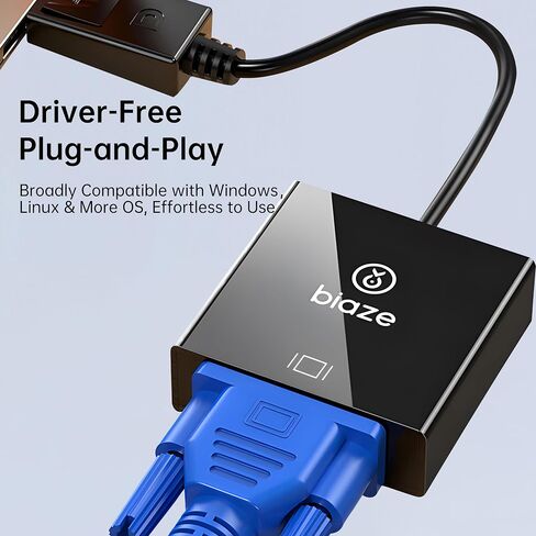Mini DisplayPort to VGA Adapter – 1080P HD Video Converter for MacBook, Surface, Laptop & Projector in Saudi Arabia