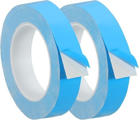 PATIKIL Thermal Adhesive Tape, 2 Rolls 25m x 25mm x 0.2mm Double Side Adhesive Thermal Conductive Tape for Heatsink LED GPU Modules Computer CPU IC Chip, Blue in Saudi Arabia