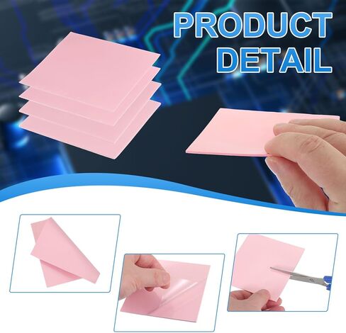 PATIKIL Thermal Pads 100x100x1mm, 6 Pack Silicone Cooling Thermal Pad for CPU GPU IC PCIe M.2 2280 SSD NVMe Heatsink, Pink in Saudi Arabia