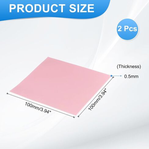 PATIKIL THERMAL PADS 100X100X0.5MM ، 2 عبوة حزمة تبريد وسادة حرارية ل CPU GPU IC PCIE M.2 2280 SSD NVME THEADINK ، PINK in Saudi Arabia