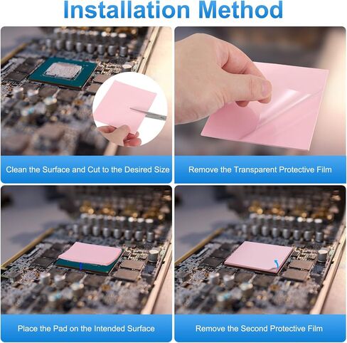 PATIKIL THERMAL PADS 100X100X0.5MM ، 2 عبوة حزمة تبريد وسادة حرارية ل CPU GPU IC PCIE M.2 2280 SSD NVME THEADINK ، PINK in Saudi Arabia