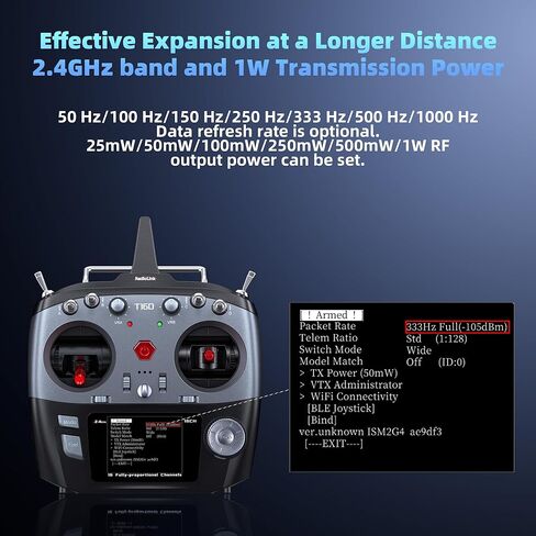 ATA 2.4GHz ELRS Module with 1W Transmission Power, Built-in Cooling Fan for FPV Drone Long-Range Module Compatible with Transmitter T16D/T12D/Futaba/Radiomaster/Helloradio/Jumper and More in Kuwait