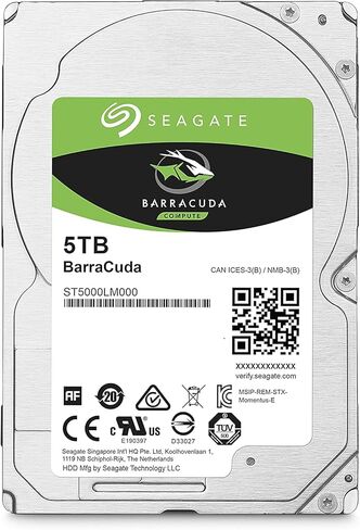 SAEGATE BarraCuda Internal Hard Drive 5TB SATA 6Gb/s 128MB Cache 2.5-Inch 15mm (ST5000LM000) (Renewed) in Saudi Arabia