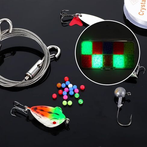 1000 Pcs 5mm Fishing Beads Accessories Set, Round Float Glow Fish Line Beads Hard Plastic Fishing Rig for Freshwater and Saltwater Fish Mix 10 Colors in Saudi Arabia