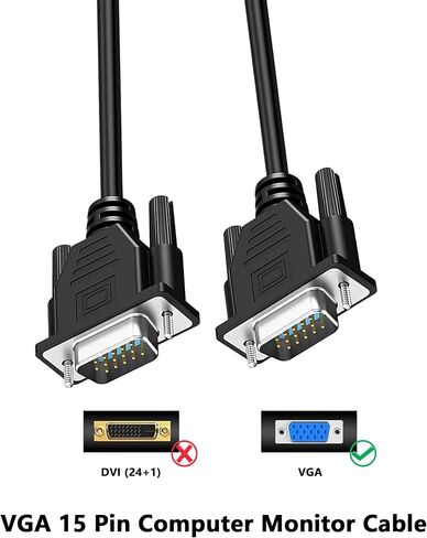 MAYWILL VGA to BNC Adapter Cable,HD15 VGA Male to 5 BNC Male RGBHV Coaxial High Resolution Monitor Breakout Wire for HDTV PC Projector Large Screen Video Conversion Cable-1.5M in Saudi Arabia