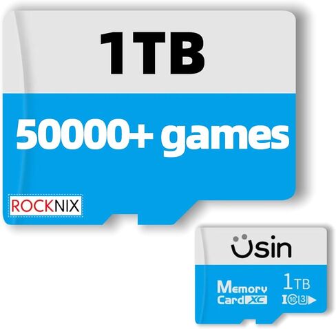Game sd Card for Retroid Pocket 5/Flip2/Mini, Plug & Play,1TB 50000+ Games & 512GB 28000+ Games, Pre-Installed Rocknix System, high Speed TF Memory Card (512, GB) in Saudi Arabia