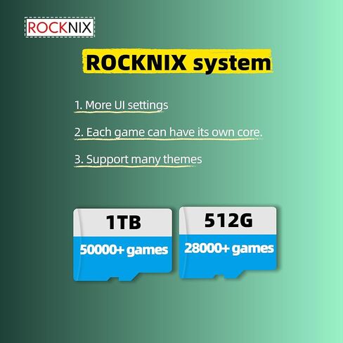 Game sd Card for Retroid Pocket 5/Flip2/Mini, Plug & Play,1TB 50000+ Games & 512GB 28000+ Games, Pre-Installed Rocknix System, high Speed TF Memory Card (512, GB) in Saudi Arabia