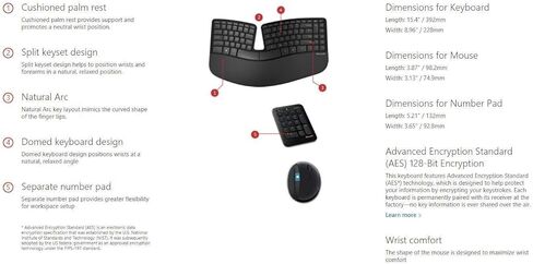 Microsoft Sculpt Ergonomic Wireless Desktop Keyboard and Wireless Mouse L5V-00001 in Saudi Arabia