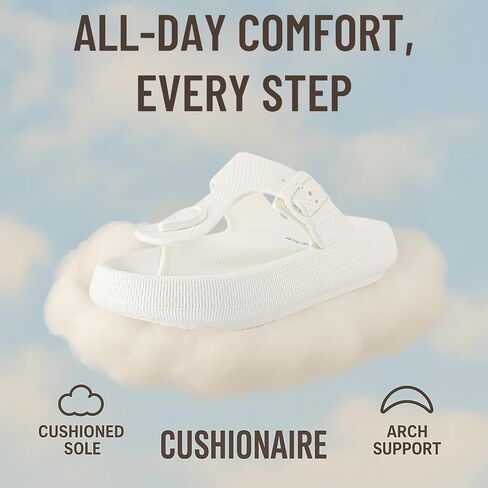 صندل نسائي من CUSHIONAIRE Flo thong Recovery Cloud Pool Slide مع +مريح in Saudi Arabia