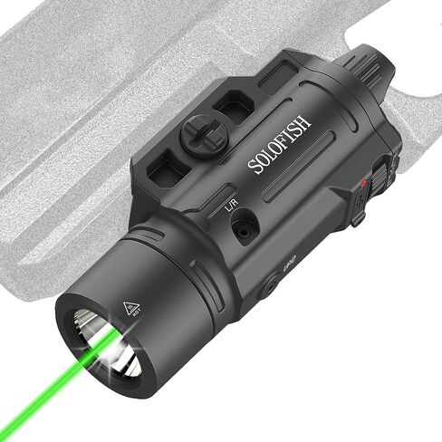 Solofish 1500 Lumens Slidable Slidable Pistol Light مع مصباح يدوي تكتيكي قاسي/لحظة وقابلة لإعادة الشحن للبنادق المتوافقة مع picatinny (وليس للعلاج الفرعي) in Kuwait