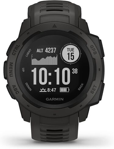 Garmin 010-N2064-00 Instinct, Rugged Outdoor Watch with GPS, Features GLONASS and Galileo, Heart Rate Monitoring and 3-axis Compass, 1.27-inch, Graphite (Renewed) in Saudi Arabia