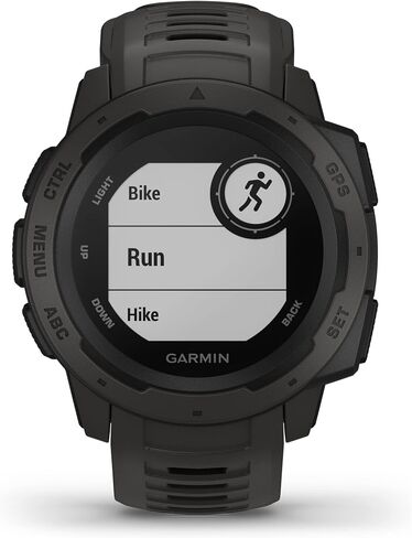 Garmin 010-N2064-00 Instinct, Rugged Outdoor Watch with GPS, Features GLONASS and Galileo, Heart Rate Monitoring and 3-axis Compass, 1.27-inch, Graphite (Renewed) in Saudi Arabia