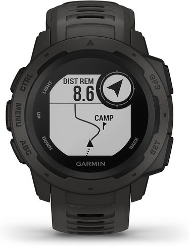 Garmin 010-N2064-00 Instinct, Rugged Outdoor Watch with GPS, Features GLONASS and Galileo, Heart Rate Monitoring and 3-axis Compass, 1.27-inch, Graphite (Renewed) in Saudi Arabia