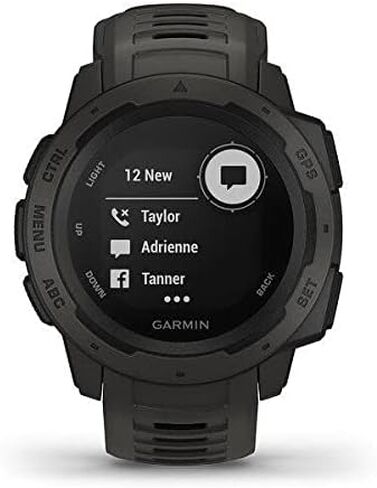 Garmin 010-N2064-00 Instinct, Rugged Outdoor Watch with GPS, Features GLONASS and Galileo, Heart Rate Monitoring and 3-axis Compass, 1.27-inch, Graphite (Renewed) in Saudi Arabia