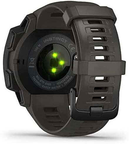 Garmin 010-N2064-00 Instinct, Rugged Outdoor Watch with GPS, Features GLONASS and Galileo, Heart Rate Monitoring and 3-axis Compass, 1.27-inch, Graphite (Renewed) in Saudi Arabia