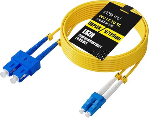 5 Pack OS2 SC to LC Fiber Patch Cable 2m/6.6ft, Single Mode, Duplex | Individually Tested, Fiber Optical Patch Cables Singlemode SMF LC UPC/UPC, 9/125µm, LSZH, 1G/10GB Yellow Jumper Cord in Kuwait