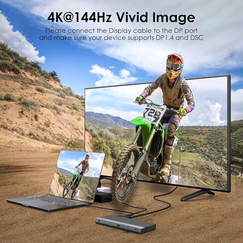 محطة إرساء الكمبيوتر المحمول ، محطة الإرساء 3 مراقبة مع 2* DP+HDMI ، شاحن PD 130W ، USB-C/A 10GB ، 3* USB-A 5GB ، الصوت ، Gigabit Ethernet للينوفو HP Dell ، نظام Windows Computer in Kuwait