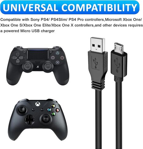 كابل شاحن تحكم PS4 BLK ، لوحدة التحكم PS4 ، وحدة تحكم Xbox One ، وحدة تحكم DualShock 4 ، Fire HD/Camera ، عصا التلفزيون (3.3 قدم/1M) in Saudi Arabia