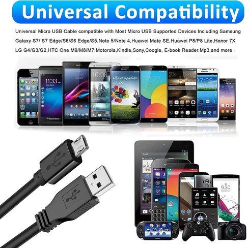 كابل شاحن تحكم PS4 BLK ، لوحدة التحكم PS4 ، وحدة تحكم Xbox One ، وحدة تحكم DualShock 4 ، Fire HD/Camera ، عصا التلفزيون (3.3 قدم/1M) in Saudi Arabia