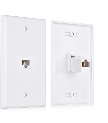 Cable Matters 2-Pack 1-Port Ethernet Wall Plate, White, Cat6 Wall Plate, Cat5e Ethernet Outlet with Blue RJ45 Keystone Jack in Saudi Arabia