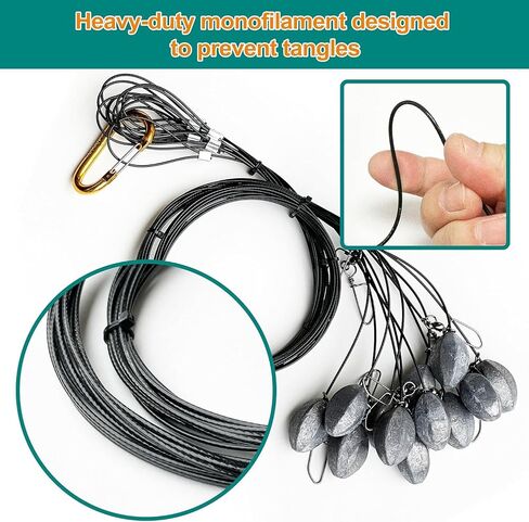 منصات Duck Decoy-تكساس على طراز Tangle-Tangle-Tangle 12 Pack مع الأوزان المرساة ، و Carabiner الذهبية ، والتشويش السريع لصيد البط والطيور المائية in Kuwait