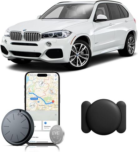 جهاز تتبع GPS للسيارات للمركبات ، 1 مساءً في الوقت الفعلي ، تعقب GPS للسيارة ، اعمل مع Find My (iOS فقط) ، ومقبض GPS Mini Hidden ، لا توجد رسوم شهرية (تعقب أبيض ، حالة مغناطيسية سوداء) in Kuwait
