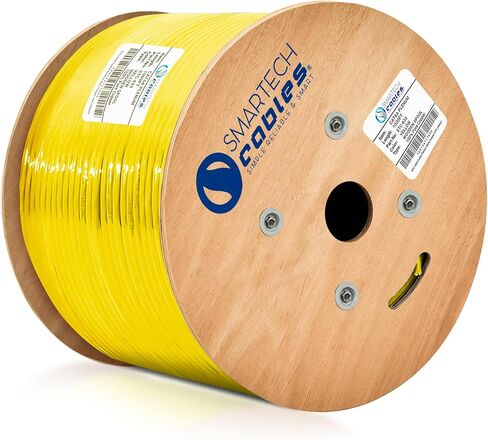 Smartech Cables Cat6A Plenum Cable 1000ft - Certified 100% Solid Pure Copper Cat 6a Ethernet Cable – 23 AWG, 750 MHz, PoE++ - Unshielded Twisted Pair in Saudi Arabia