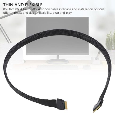 Yoidesu Slim SAS SFF-8654 إلى SFF-8654 كابل ، 24 جرام PCIE4.0 ، 85 أوم ، متوافقة مع الخوادم وأنظمة التخزين وحوسات العمل in Saudi Arabia