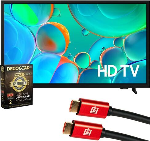 SAMSUNG 32" HD H5000F 4K Smart TV (2025) HDR, Knox Security | CPS Exclusive 1-Year Protection, 2X HDMI Cables & Deco Gear Complete Home Theater Beginner's Guidebook in Saudi Arabia
