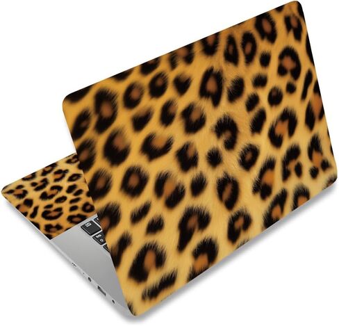 PLIGREAT Leopard Print Laptop Skin Stickers, Reusable Netbook Skin Sticker Vinyl Decals for PC Notebook Laptops Keyboard Cover Universal 12" 13" 13.3" 14" 15" Waterproof Laptop Case Protector Film in Saudi Arabia